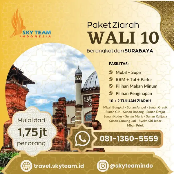 Paket Ziarah Wali 10 Berangkat dari Surabaya 08113605559